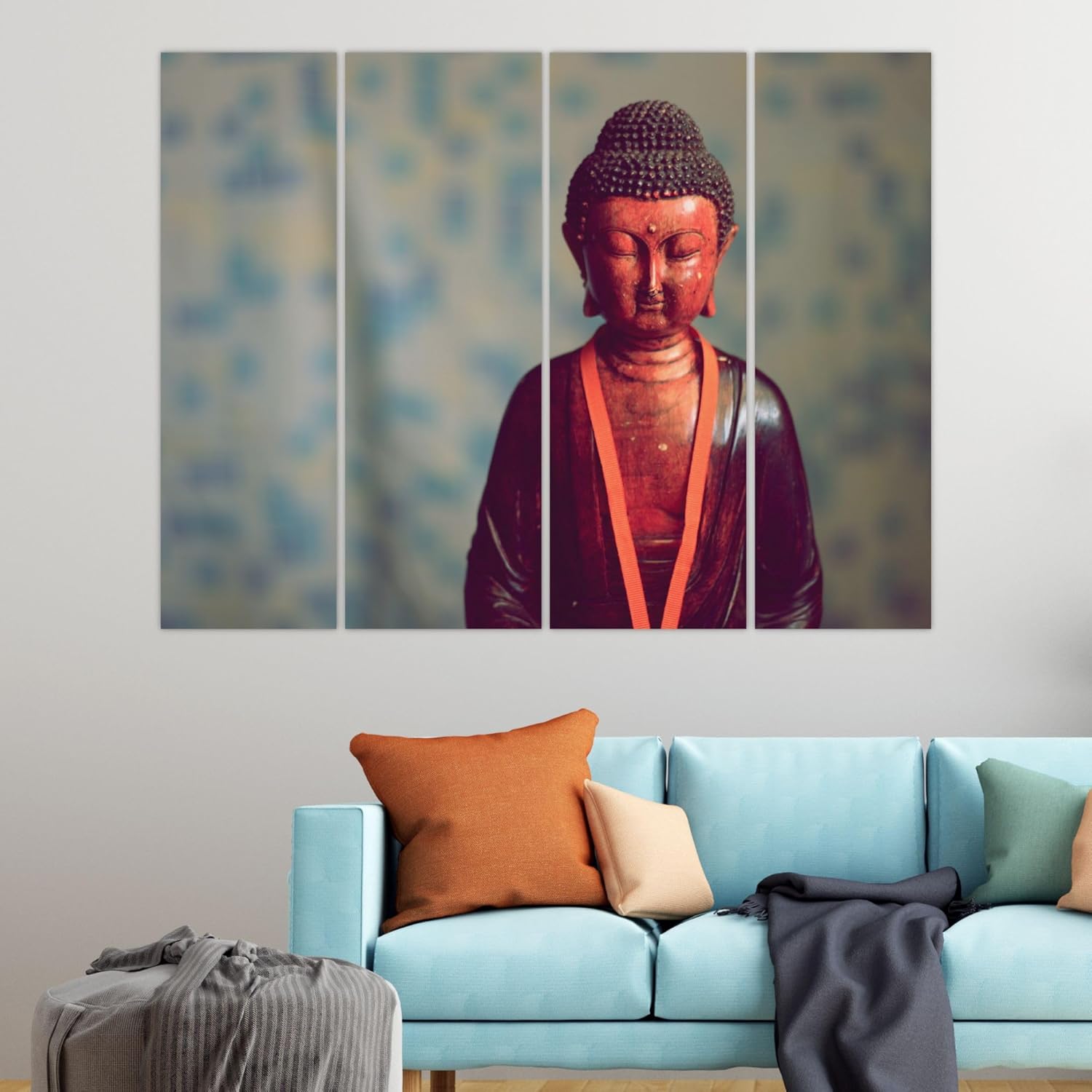 inep-b0cghsh16c-stress-be-gone-buddha-tiful-4-panel-framed-wall-art---ready-to-hang-zen-vibes-(33x24-inches)-mounted-on-a-living-room-wall..jpg